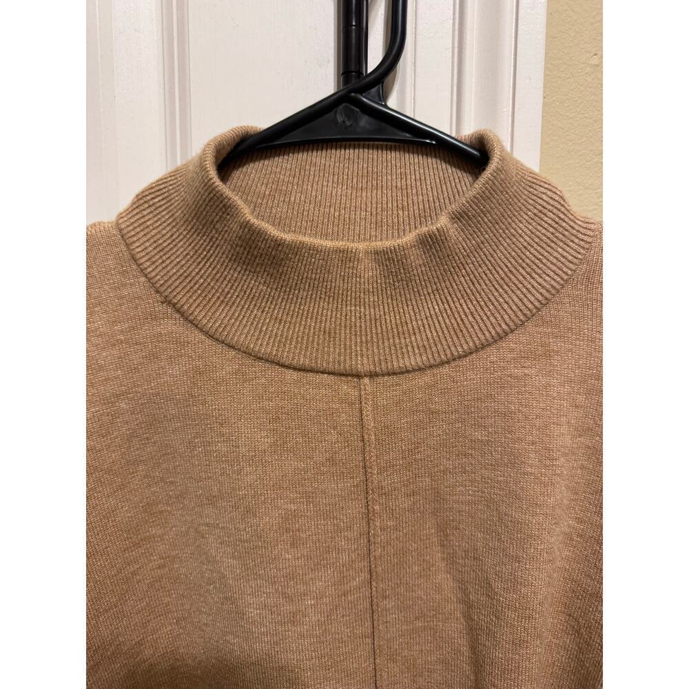 Philosophy Mock Neck Stripe Fur Cuff Poncho Sz XL - Picture 5 of 14